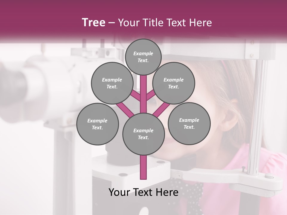 A Little Girl Is Looking Through A Microscope PowerPoint Template