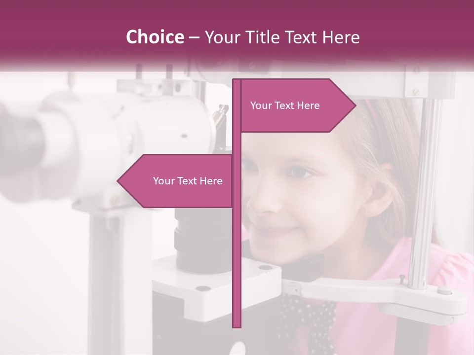 A Little Girl Is Looking Through A Microscope PowerPoint Template