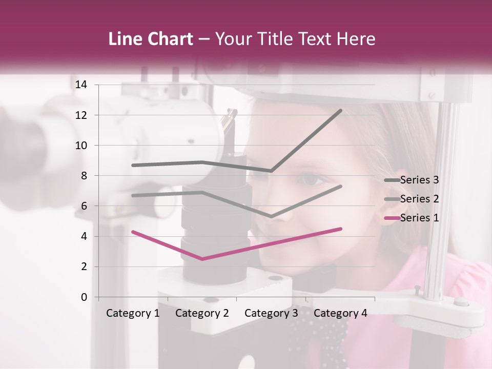 A Little Girl Is Looking Through A Microscope PowerPoint Template