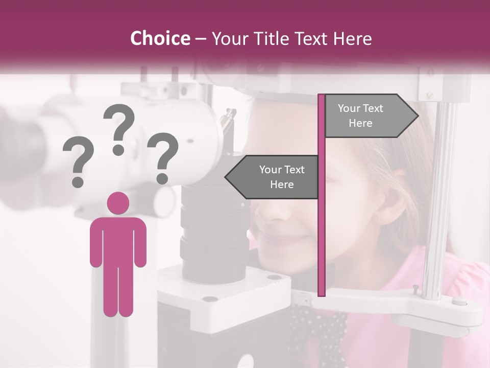 A Little Girl Is Looking Through A Microscope PowerPoint Template