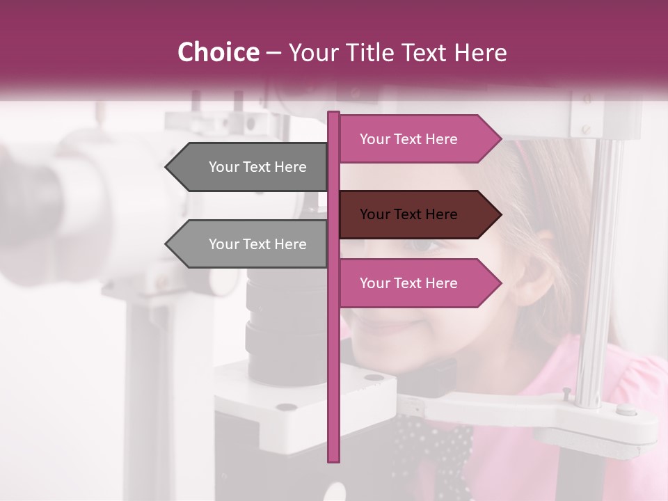 A Little Girl Is Looking Through A Microscope PowerPoint Template
