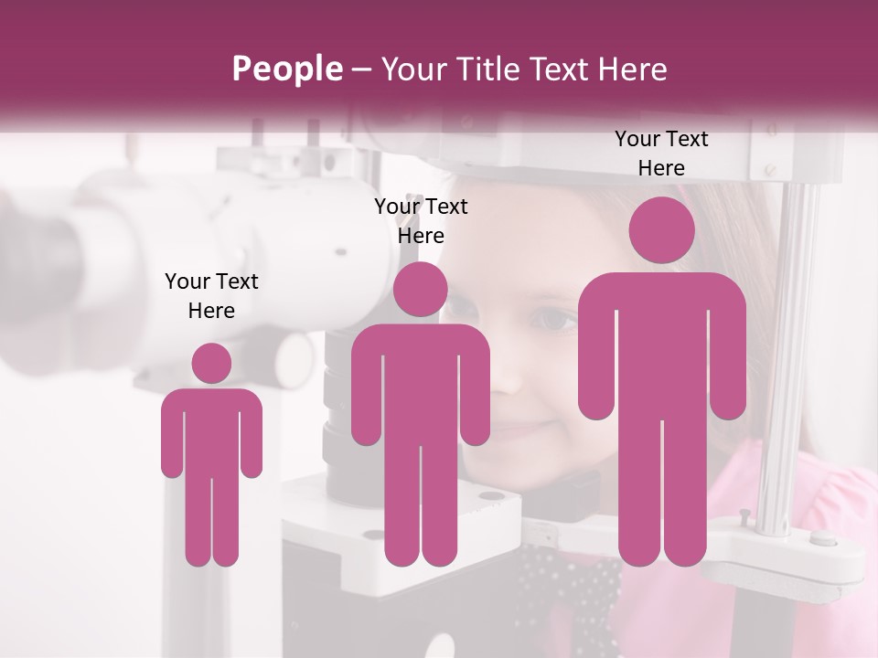 A Little Girl Is Looking Through A Microscope PowerPoint Template