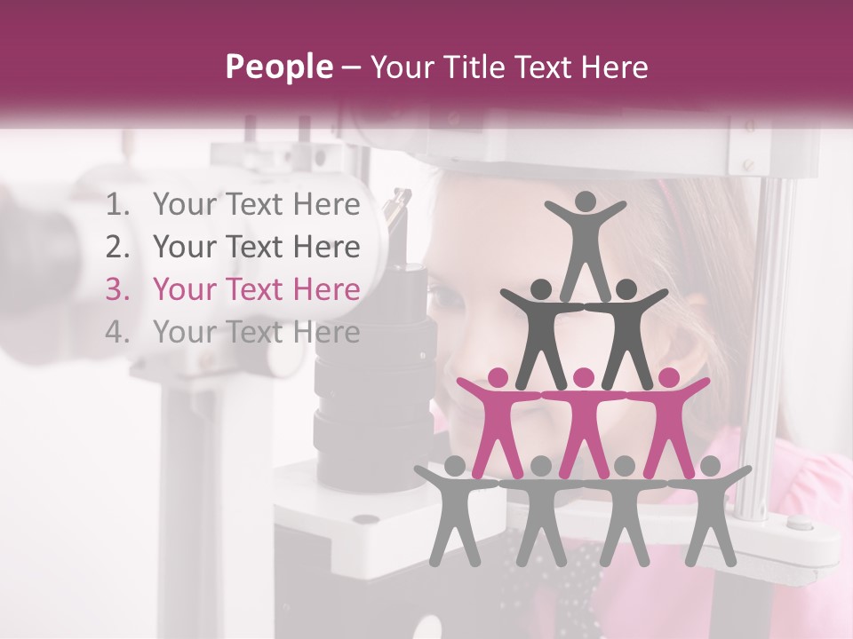 A Little Girl Is Looking Through A Microscope PowerPoint Template