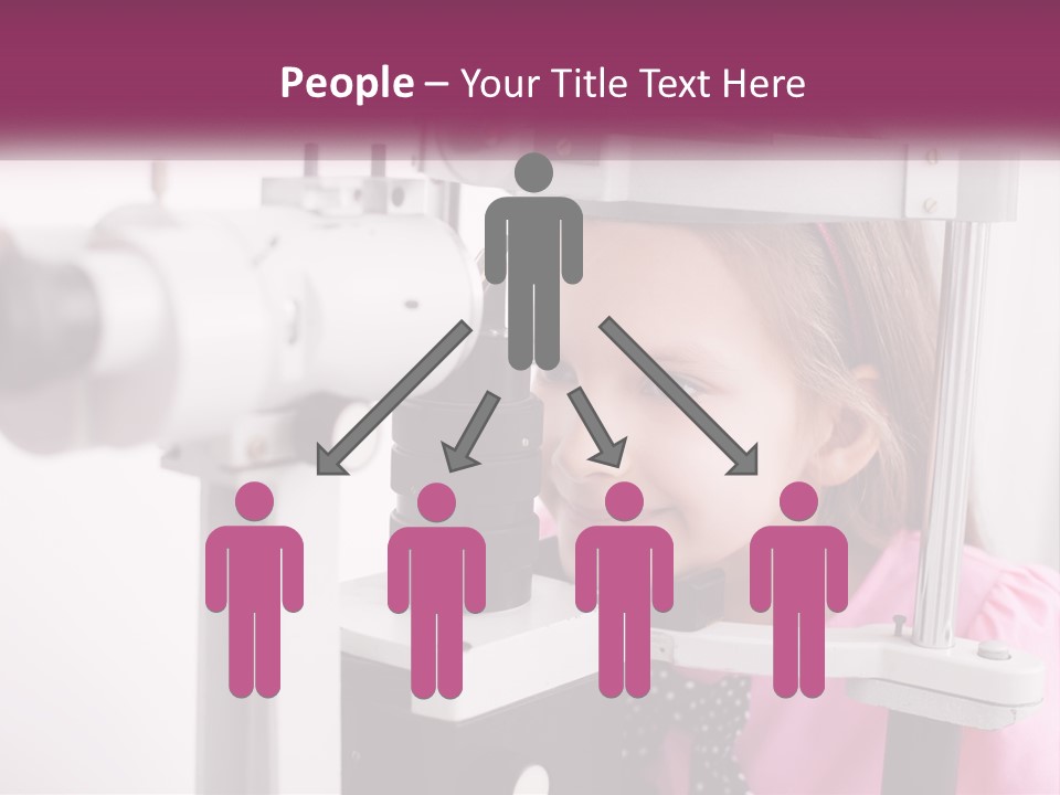 A Little Girl Is Looking Through A Microscope PowerPoint Template