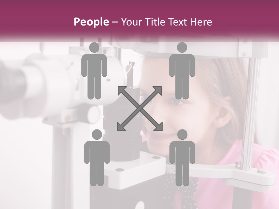 A Little Girl Is Looking Through A Microscope PowerPoint Template