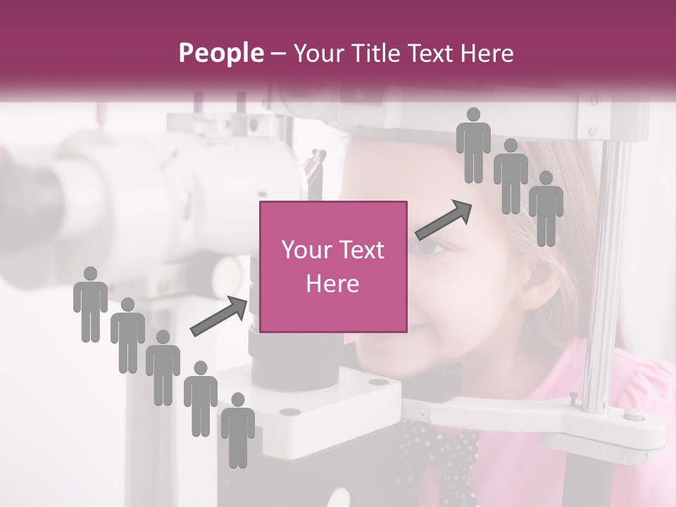 A Little Girl Is Looking Through A Microscope PowerPoint Template