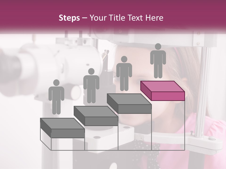 A Little Girl Is Looking Through A Microscope PowerPoint Template