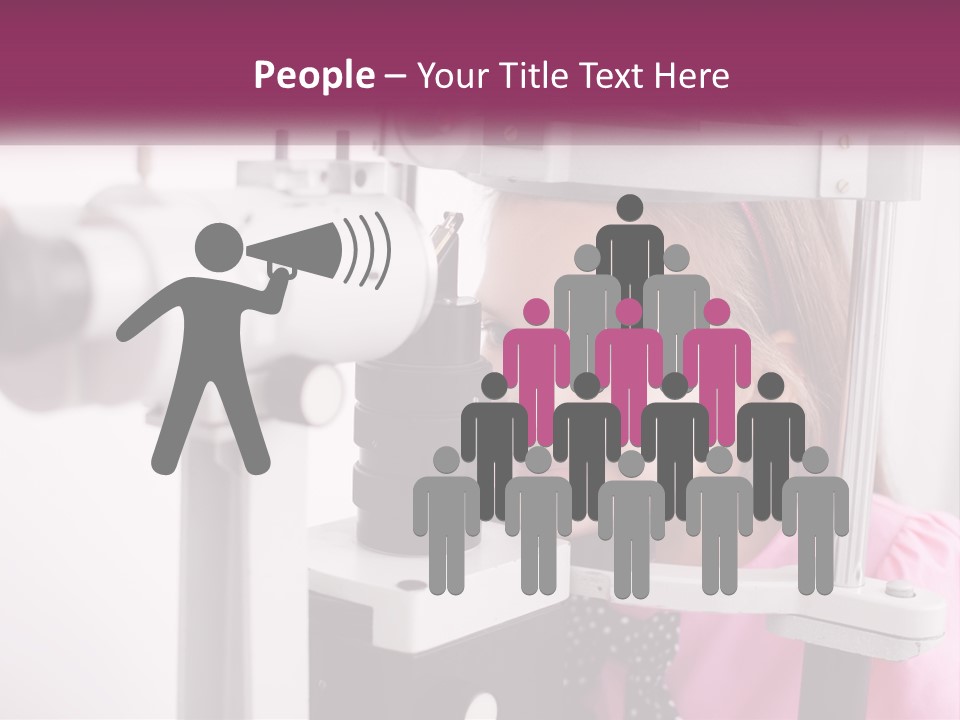 A Little Girl Is Looking Through A Microscope PowerPoint Template