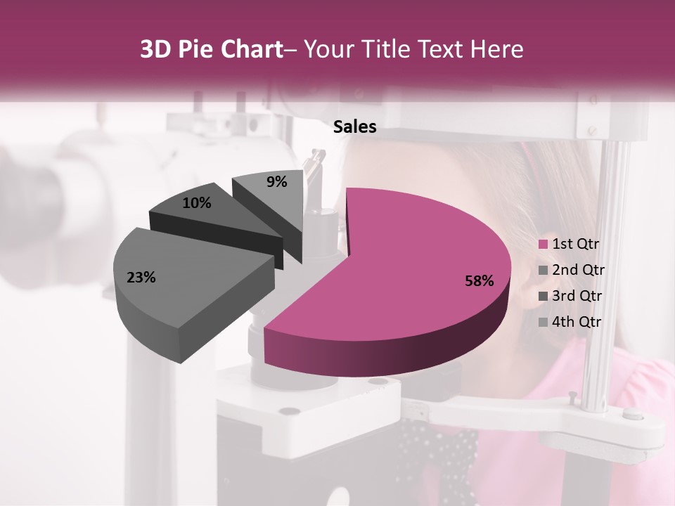 A Little Girl Is Looking Through A Microscope PowerPoint Template