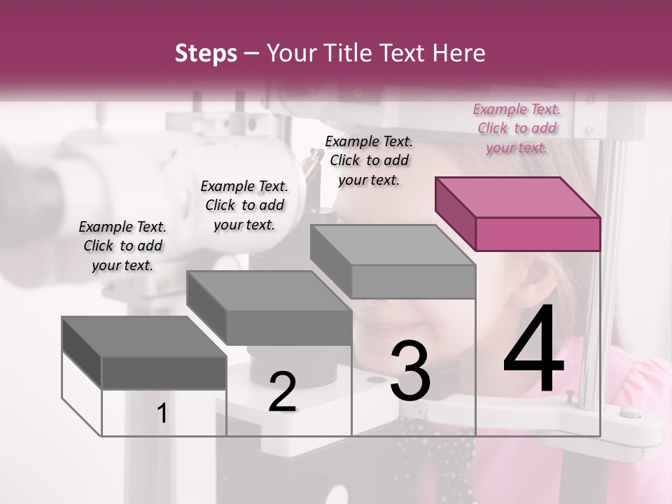A Little Girl Is Looking Through A Microscope PowerPoint Template