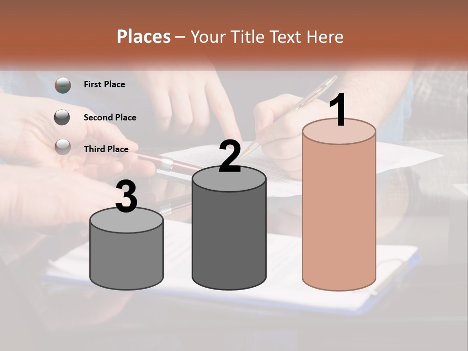 Two People Writing On A Piece Of Paper PowerPoint Template