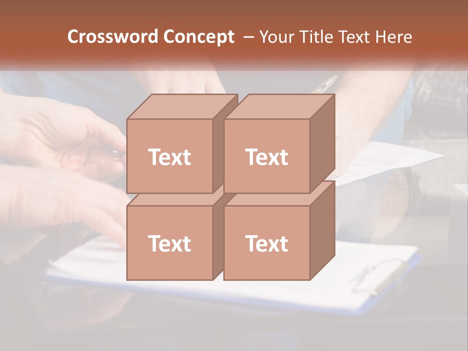 Two People Writing On A Piece Of Paper PowerPoint Template
