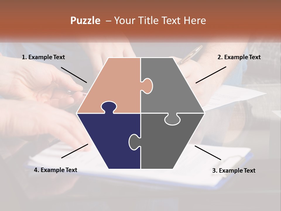 Two People Writing On A Piece Of Paper PowerPoint Template