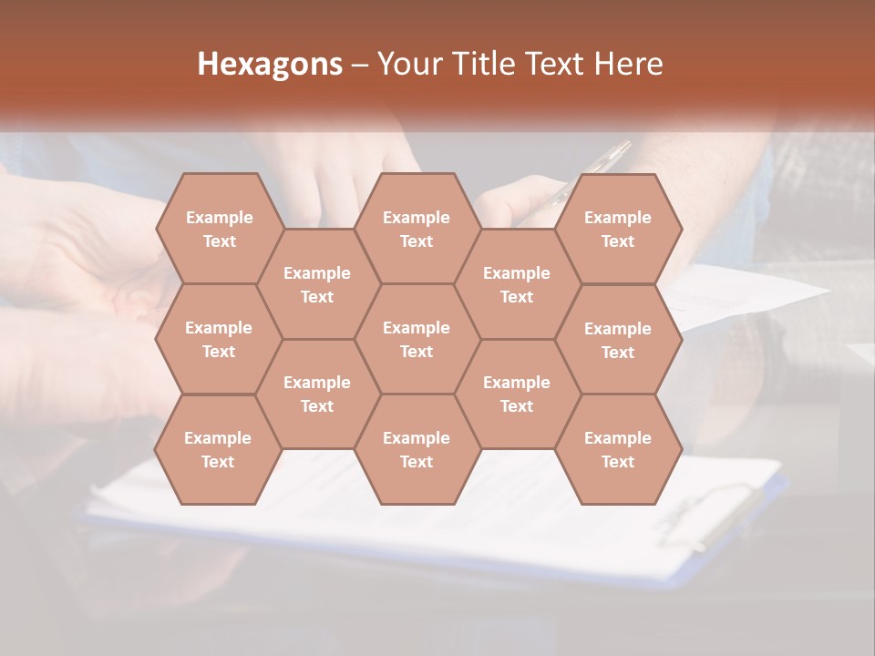 Two People Writing On A Piece Of Paper PowerPoint Template