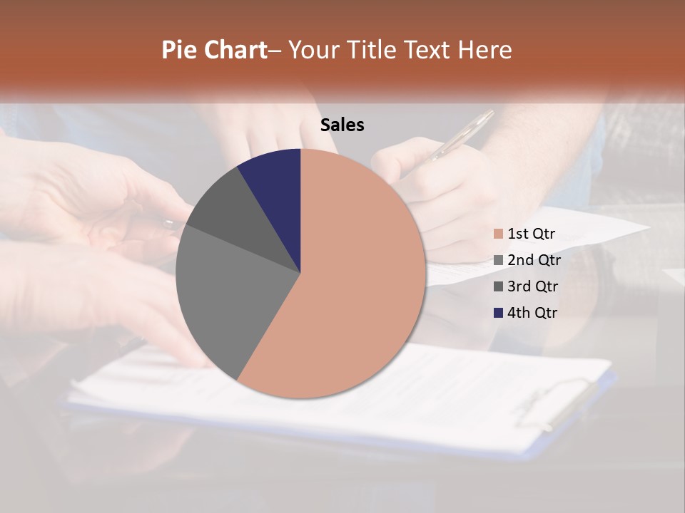 Two People Writing On A Piece Of Paper PowerPoint Template