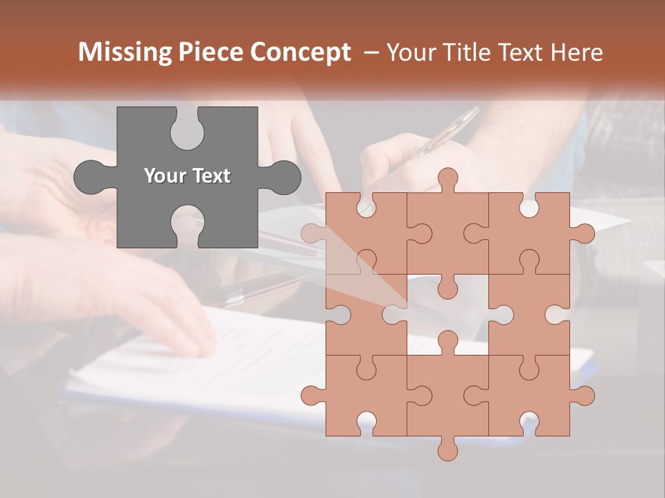 Two People Writing On A Piece Of Paper PowerPoint Template