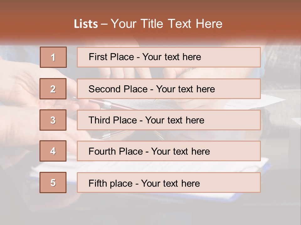 Two People Writing On A Piece Of Paper PowerPoint Template