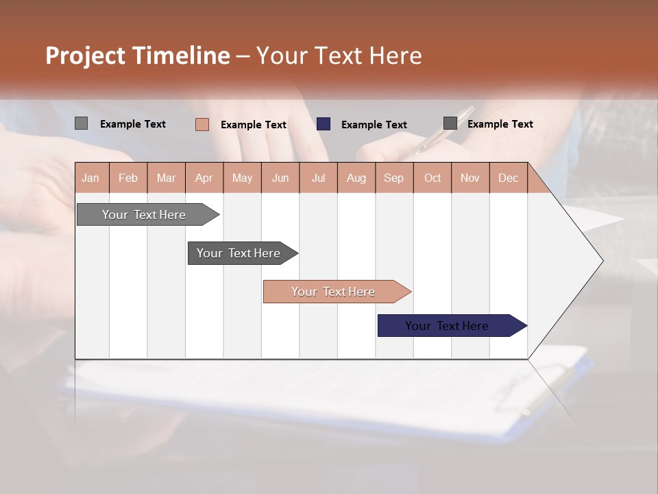 Two People Writing On A Piece Of Paper PowerPoint Template