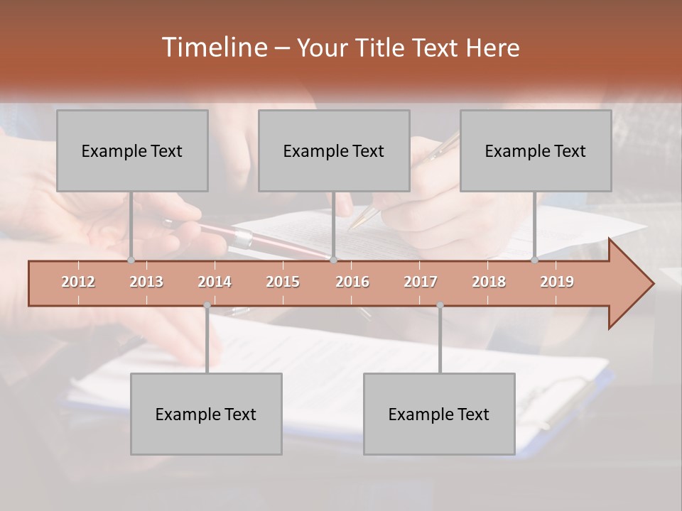 Two People Writing On A Piece Of Paper PowerPoint Template