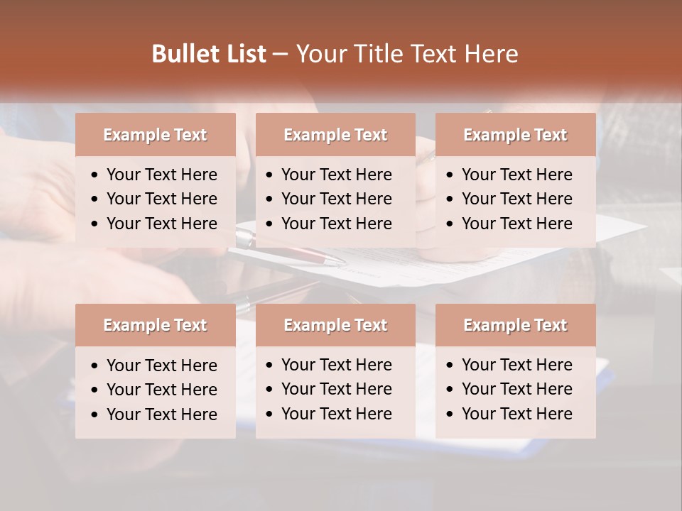 Two People Writing On A Piece Of Paper PowerPoint Template