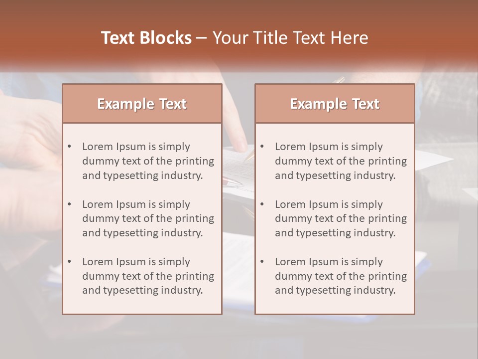 Two People Writing On A Piece Of Paper PowerPoint Template