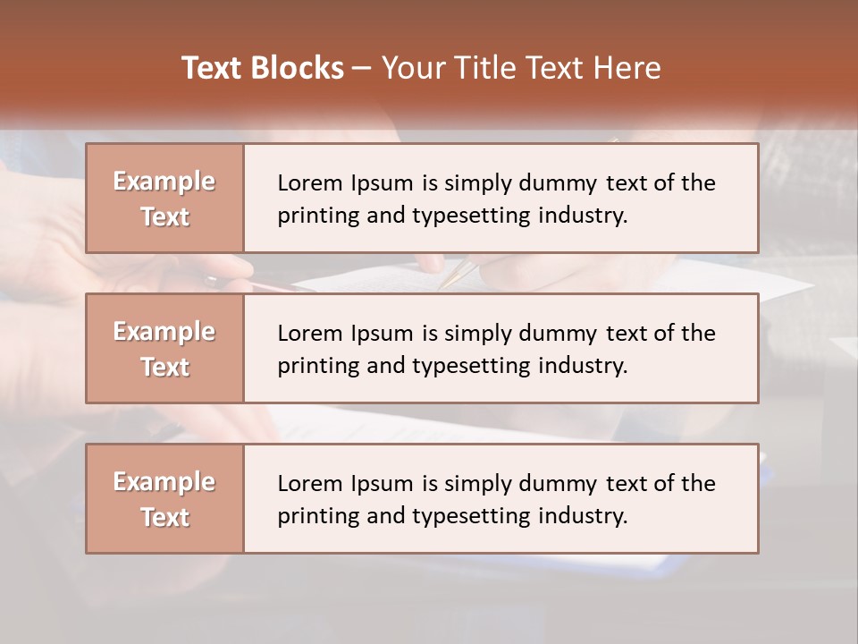 Two People Writing On A Piece Of Paper PowerPoint Template