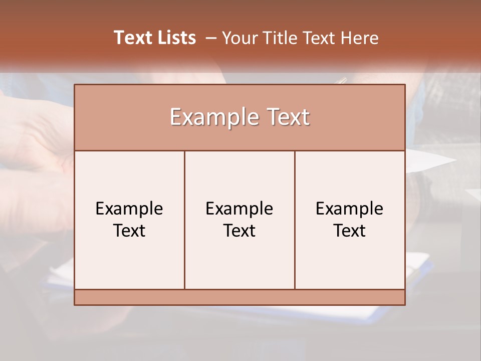 Two People Writing On A Piece Of Paper PowerPoint Template
