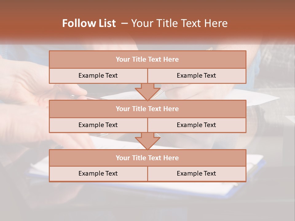 Two People Writing On A Piece Of Paper PowerPoint Template