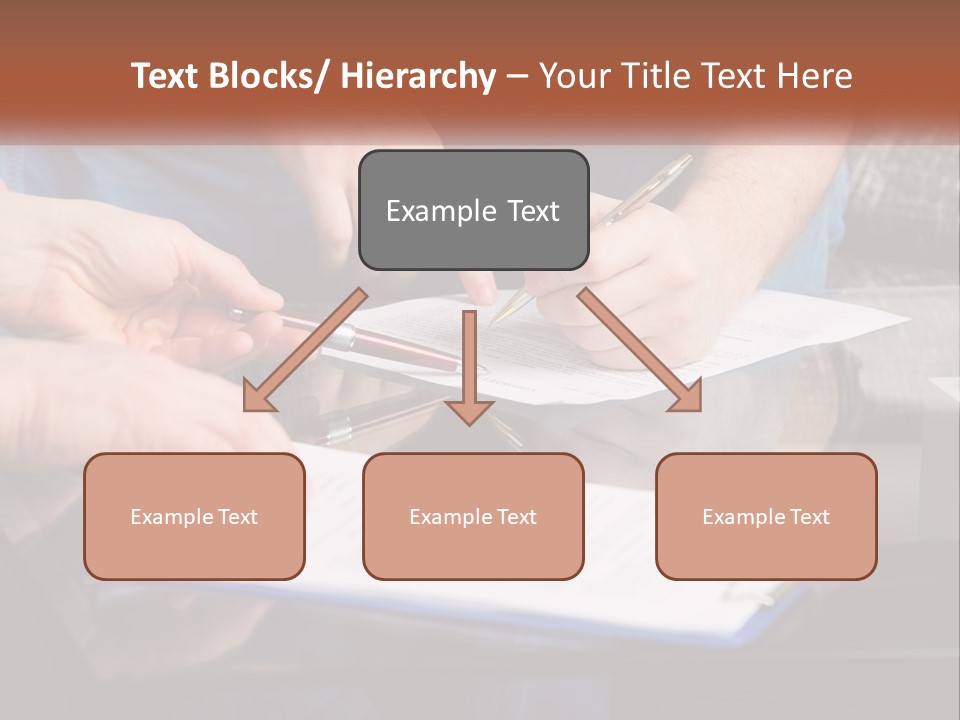 Two People Writing On A Piece Of Paper PowerPoint Template