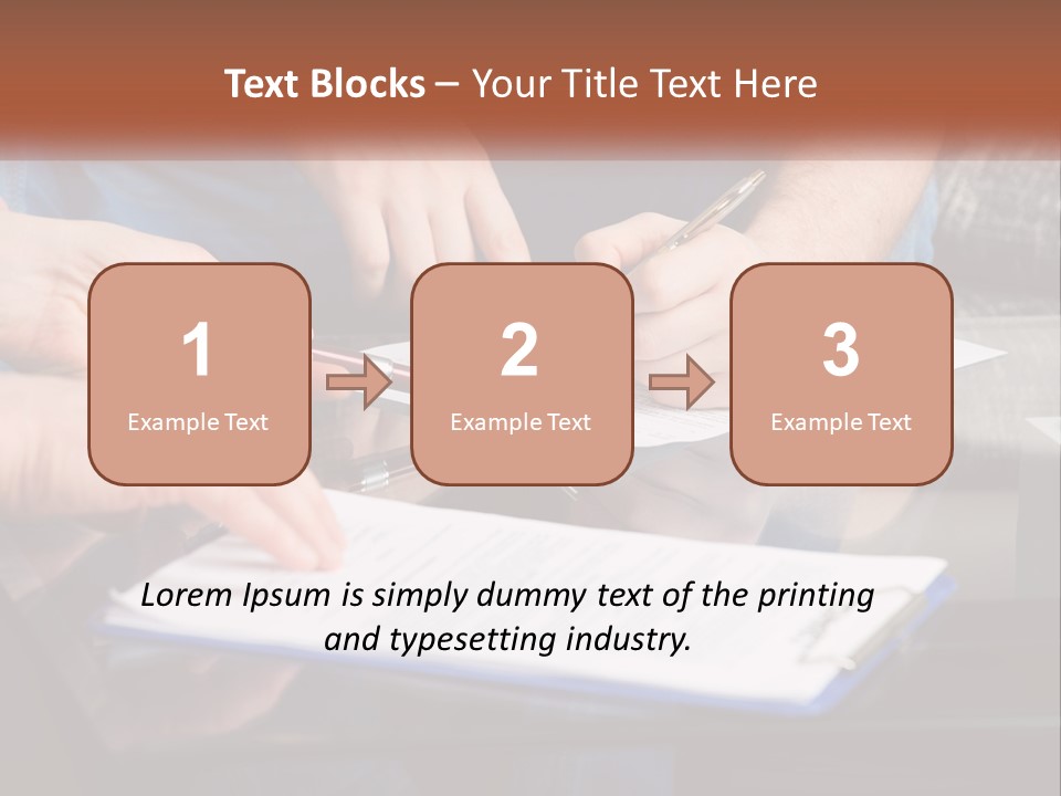 Two People Writing On A Piece Of Paper PowerPoint Template
