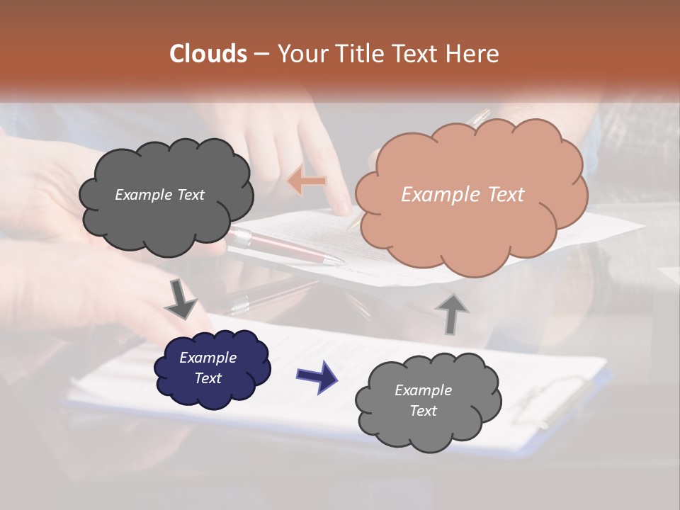 Two People Writing On A Piece Of Paper PowerPoint Template