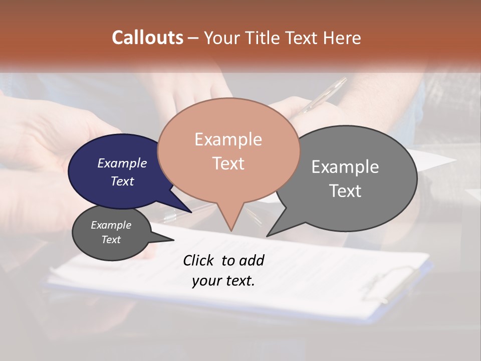 Two People Writing On A Piece Of Paper PowerPoint Template