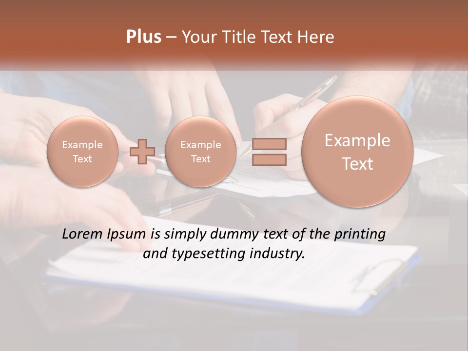 Two People Writing On A Piece Of Paper PowerPoint Template
