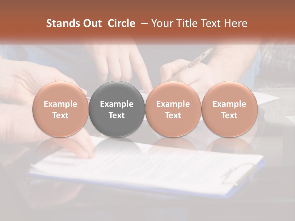 Two People Writing On A Piece Of Paper PowerPoint Template