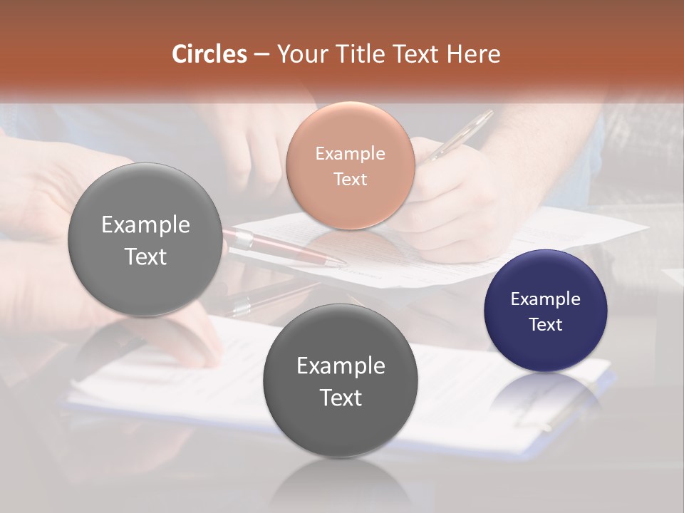 Two People Writing On A Piece Of Paper PowerPoint Template