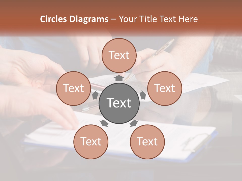 Two People Writing On A Piece Of Paper PowerPoint Template