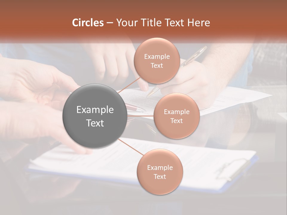 Two People Writing On A Piece Of Paper PowerPoint Template