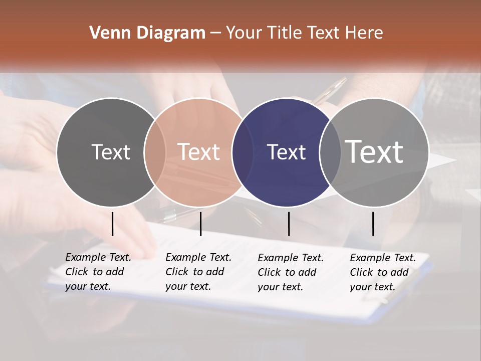 Two People Writing On A Piece Of Paper PowerPoint Template