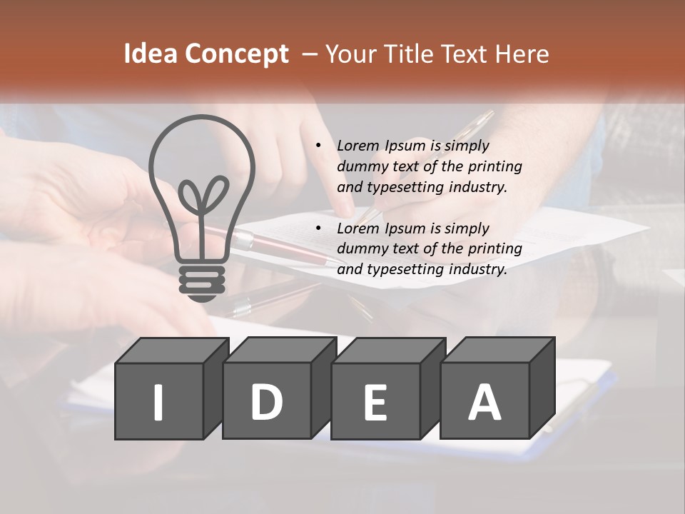 Two People Writing On A Piece Of Paper PowerPoint Template