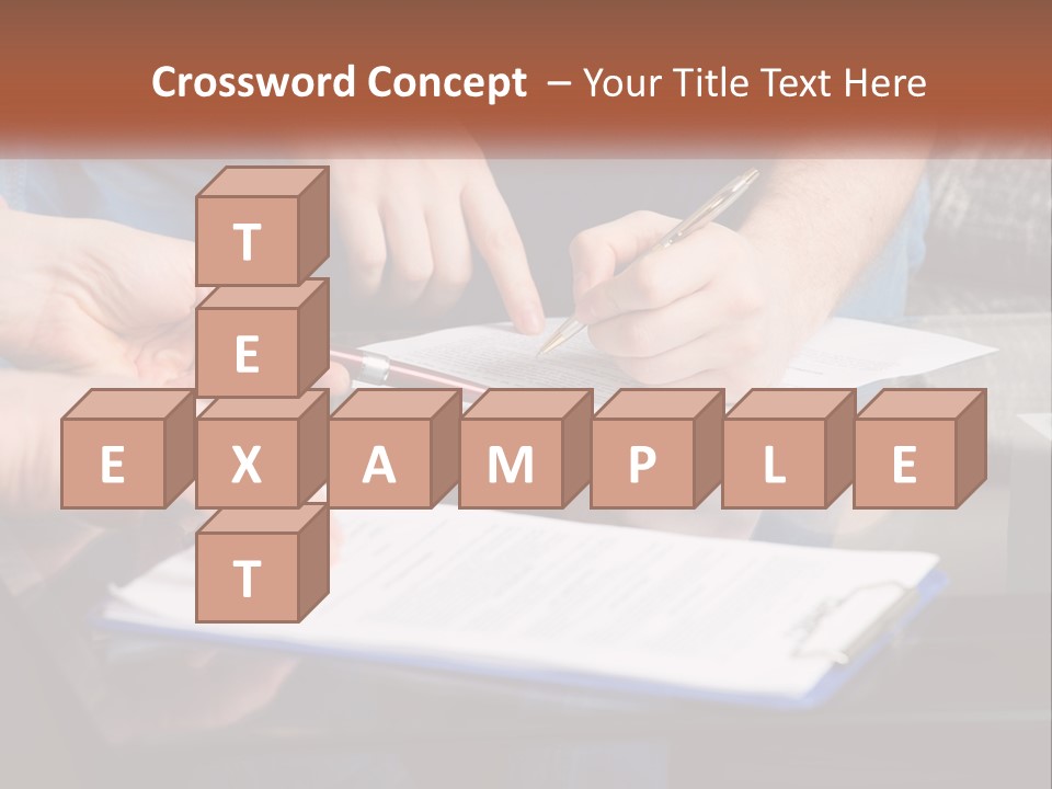 Two People Writing On A Piece Of Paper PowerPoint Template