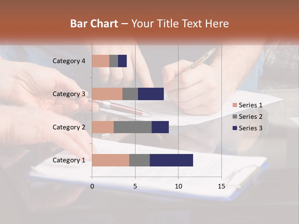Two People Writing On A Piece Of Paper PowerPoint Template