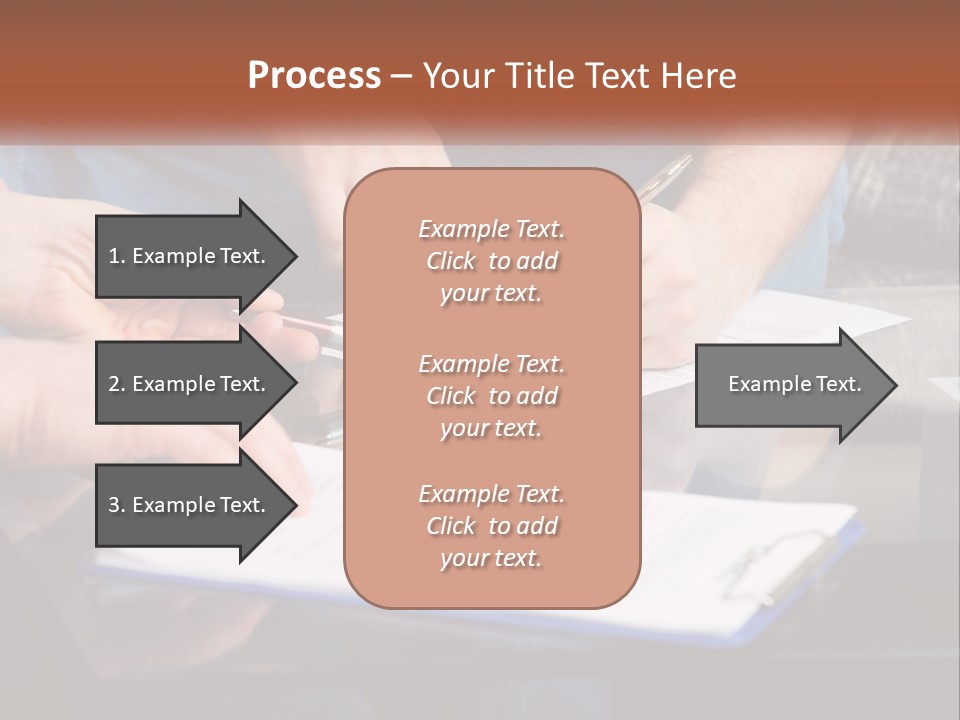 Two People Writing On A Piece Of Paper PowerPoint Template