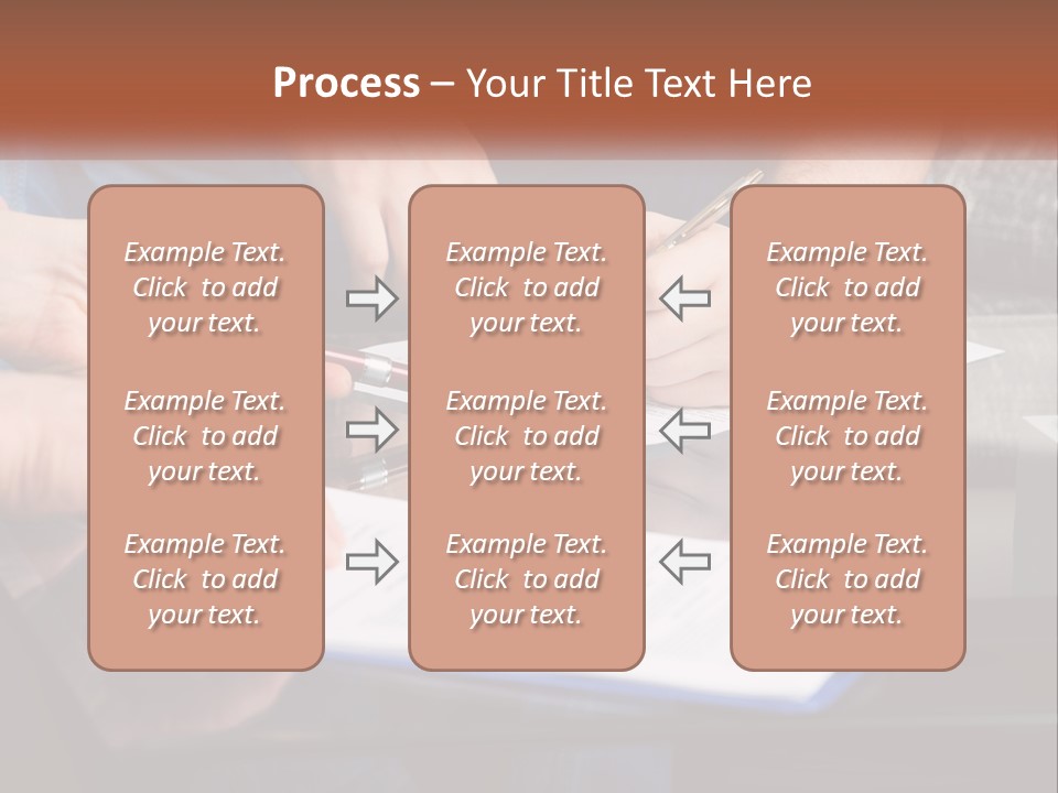 Two People Writing On A Piece Of Paper PowerPoint Template