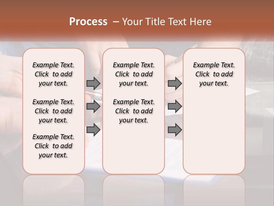Two People Writing On A Piece Of Paper PowerPoint Template