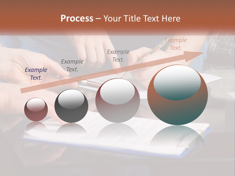 Two People Writing On A Piece Of Paper PowerPoint Template