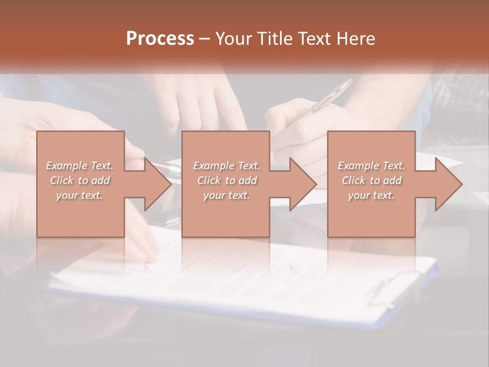 Two People Writing On A Piece Of Paper PowerPoint Template