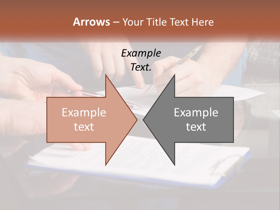 Two People Writing On A Piece Of Paper PowerPoint Template