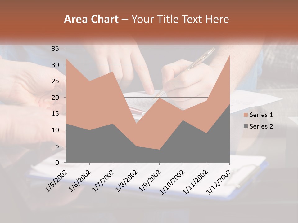 Two People Writing On A Piece Of Paper PowerPoint Template