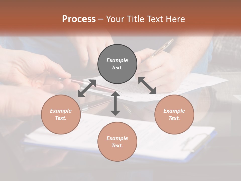 Two People Writing On A Piece Of Paper PowerPoint Template
