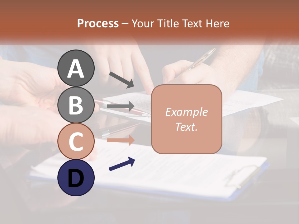 Two People Writing On A Piece Of Paper PowerPoint Template